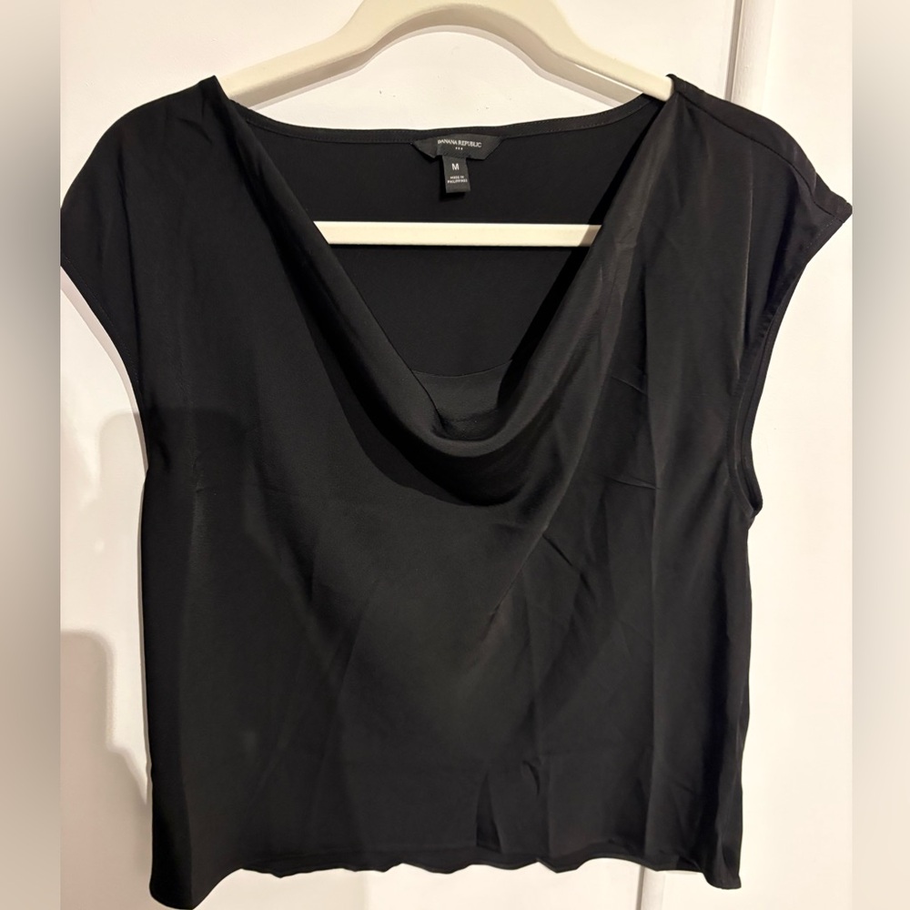 Banana Republic Black Cowl Neck Blouse